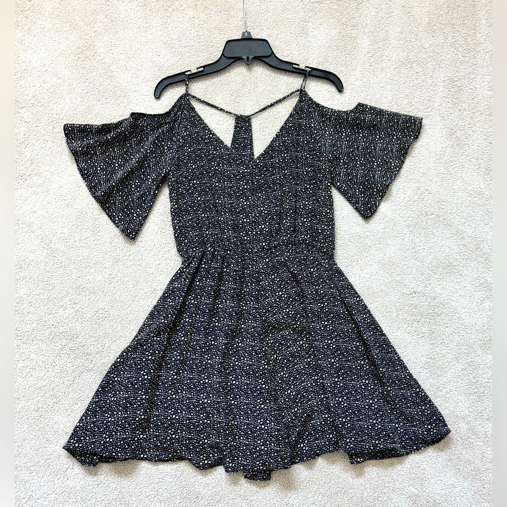 Funktional Black and Beige Cold Shoulder Dress